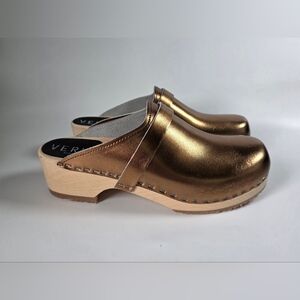 Verka Ledig Metallic Bronze Leather Made in Sweden Women's Clog Size 40